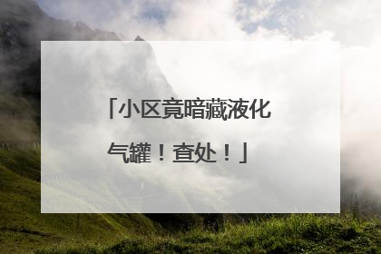小区竟暗藏液化气罐！查处！